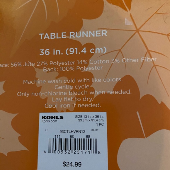 Pumpkin Patch Table Runner. NWT. - Picture 5 of 5